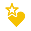 Yellow heart with a star on top
