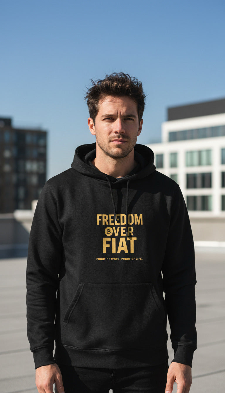 Freedom Over Fiat BTC Hoodie - Proof of Work. Proof of Life.