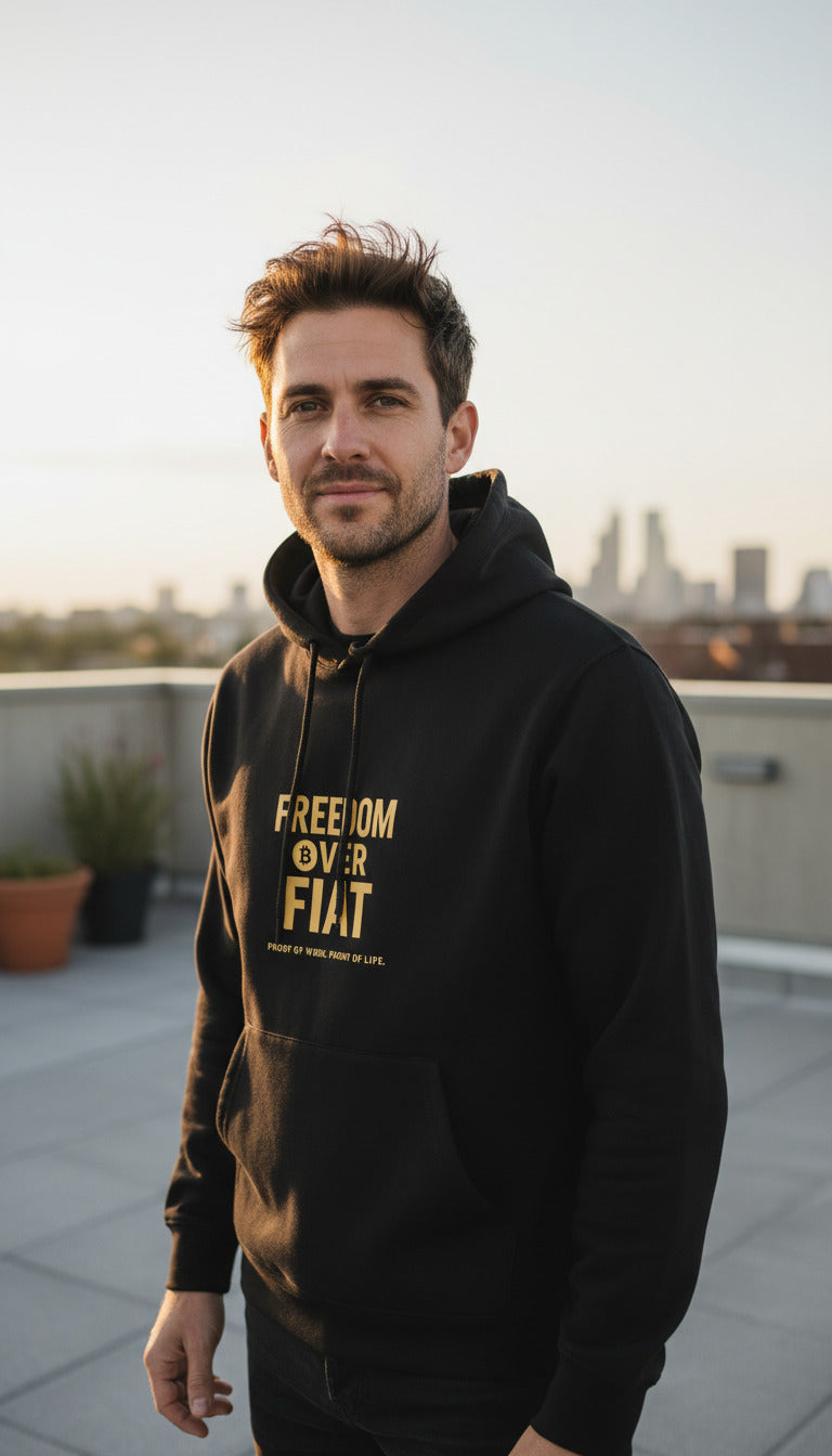 Freedom Over Fiat BTC Hoodie - Proof of Work. Proof of Life.