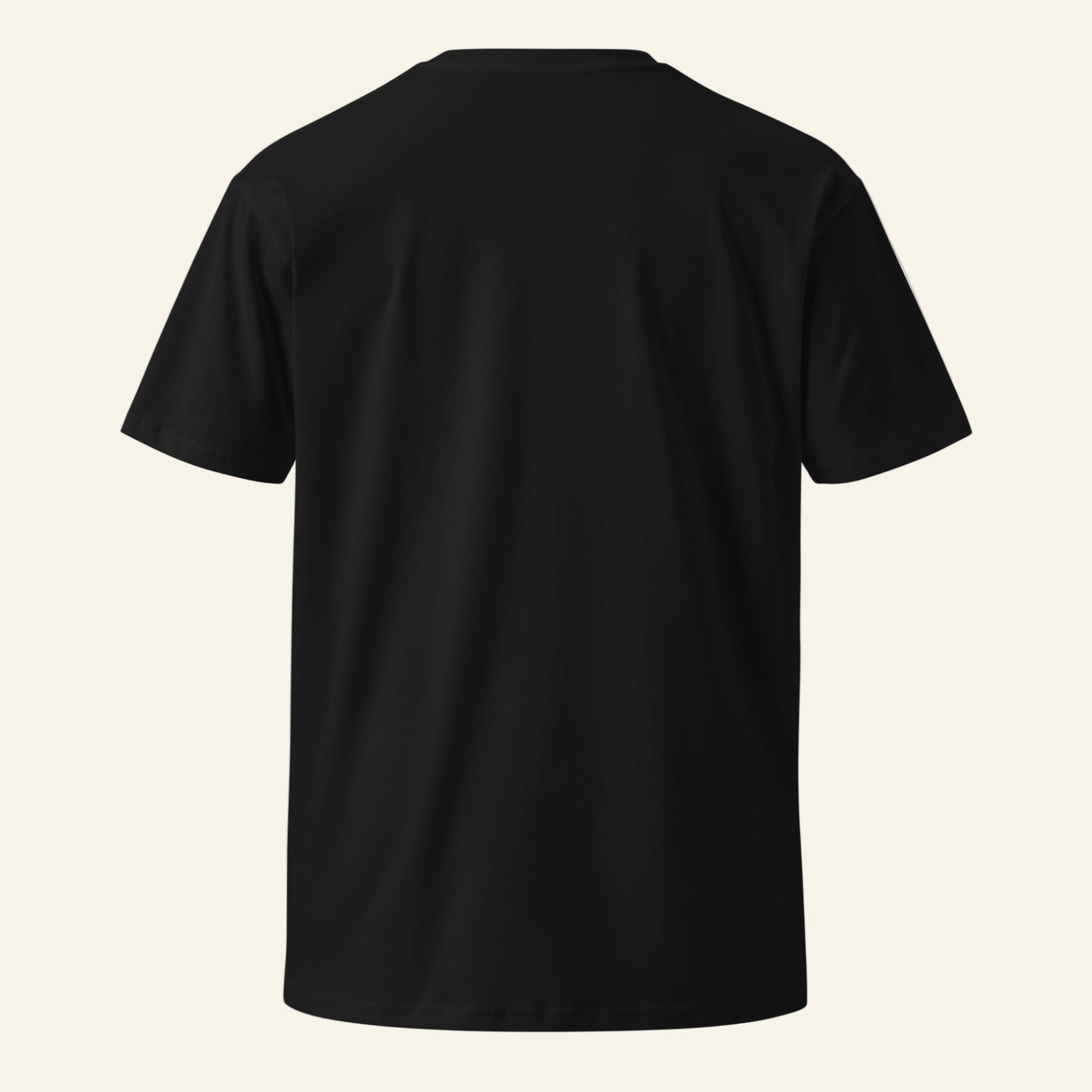 Black t-shirt on a beige background